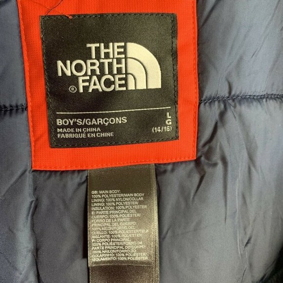 The North Face Darten Insulated Fiery Red Jacket Hooded Size Large (14/16) Boys - Picture 5 of 6
